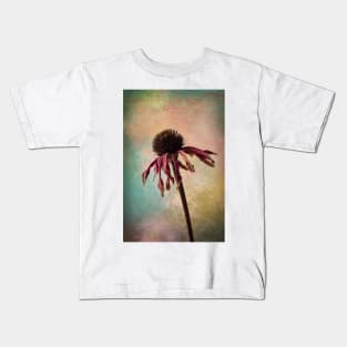 Wilted Textured Cone Flower Kids T-Shirt